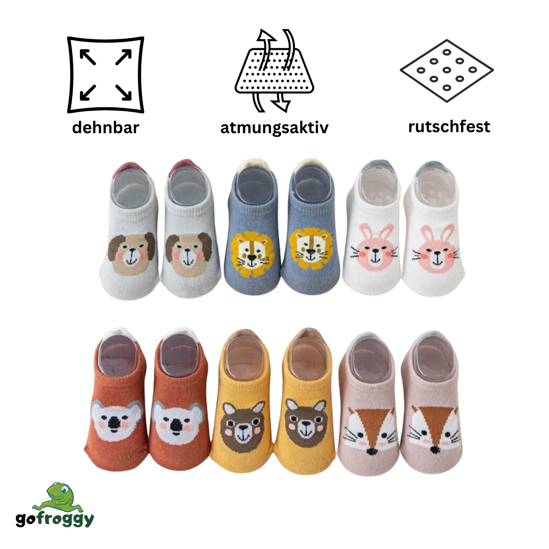 Rutschfeste Baby Socken 6-Paar Set