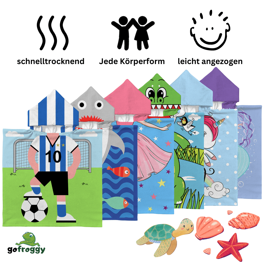 Kinder Poncho Handtuch - Gofroggy