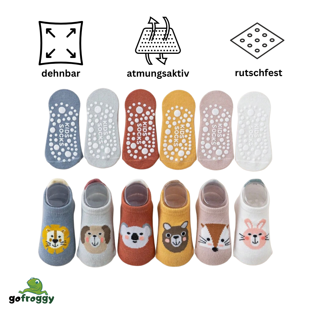 Rutschfeste Baby Socken 6-Paar Set